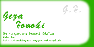 geza homoki business card